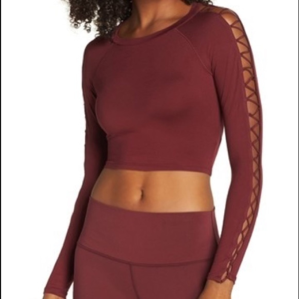 Alo High Line Long Sleeve Top Black Cherry